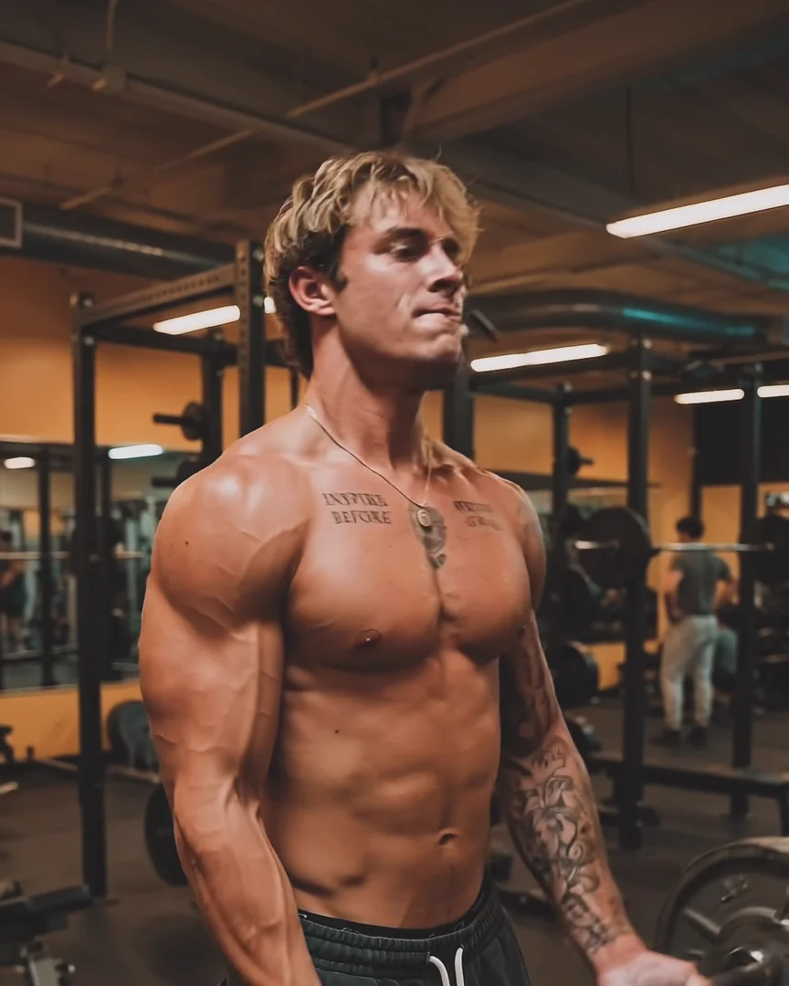 AI-generated fitness editorial with synthetic talent in a gym
